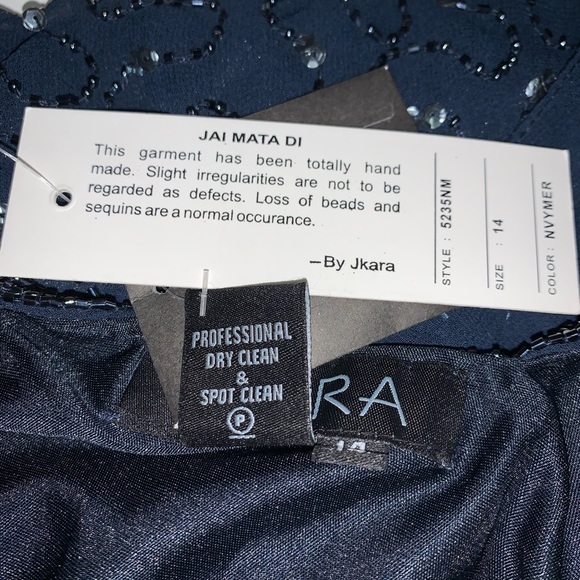 J Kara Embellished Capelet Beaded Asymmetric Dress - Picture 5 of 5